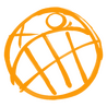 Pictured is a circular logo of a face with one crossed out eye, and an open eye. The lower two-thirds of the face present a large row of blocky teeth.